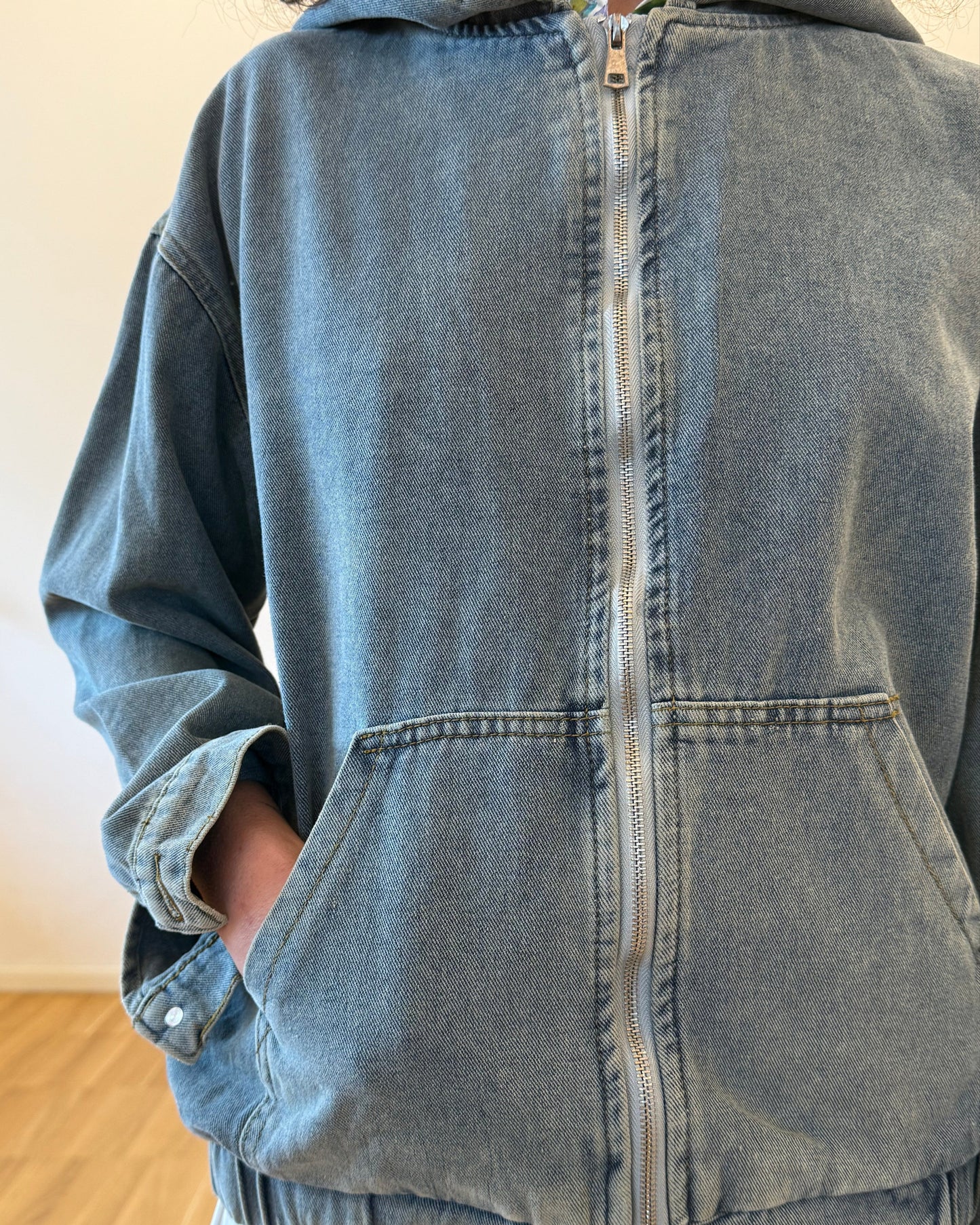 Giubbotto boxy in denim