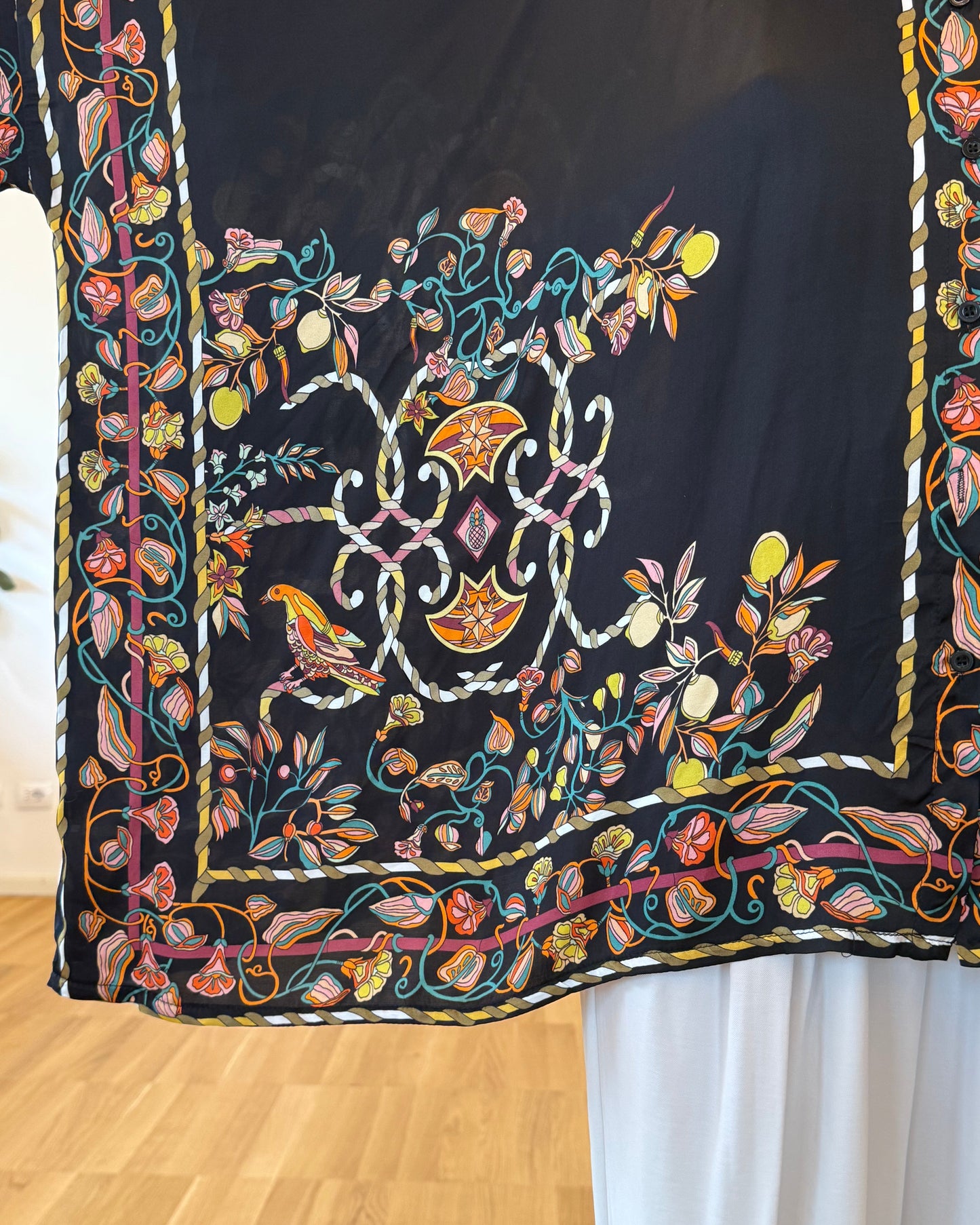 Camicia Oversize in Viscosa Rasata