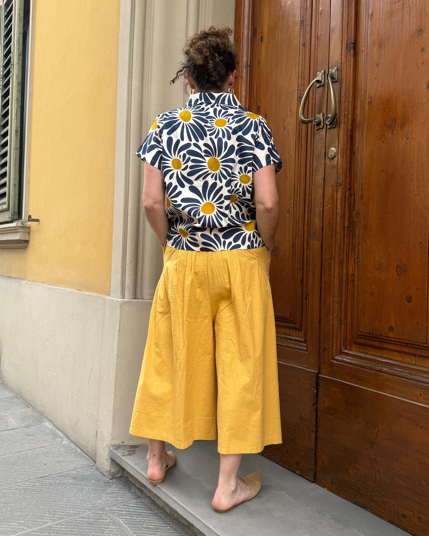 Pantalone ampio senape