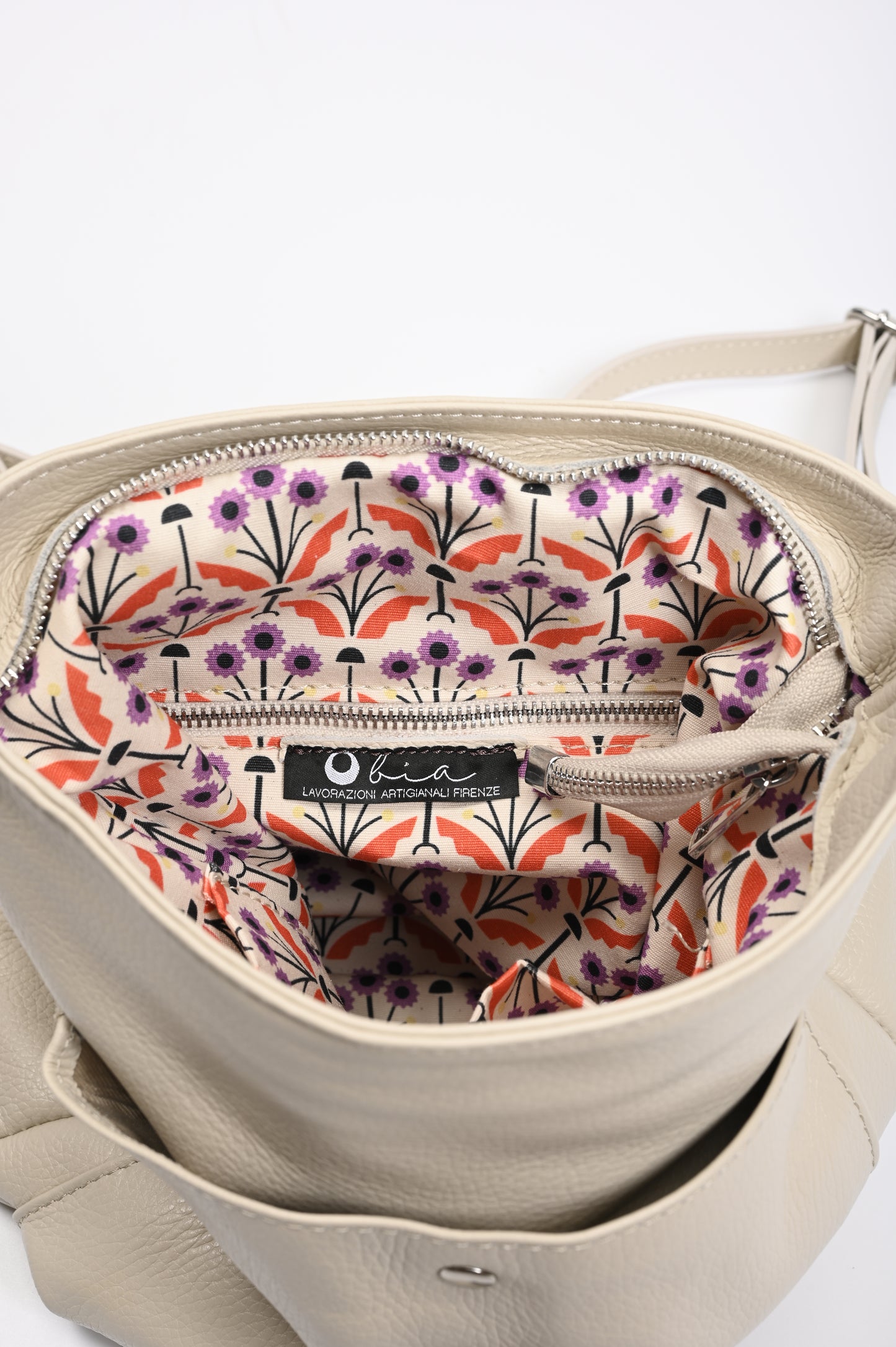 Zaino in pelle bianco latte
