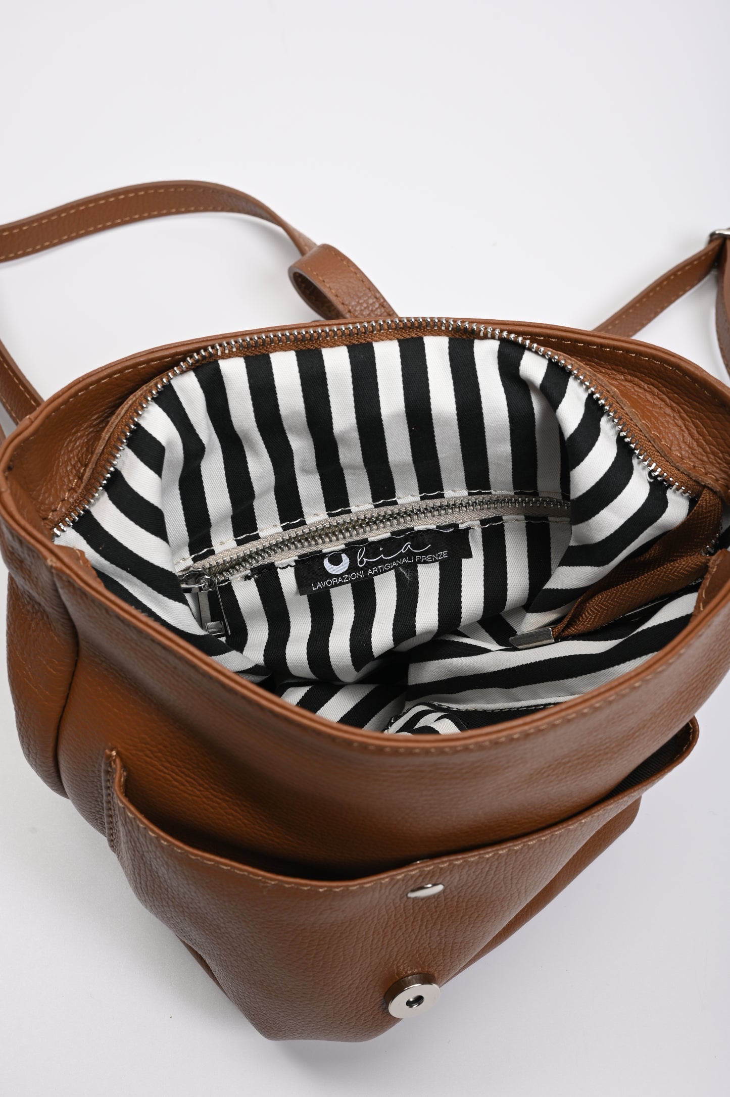 Zaino in pelle color tabacco