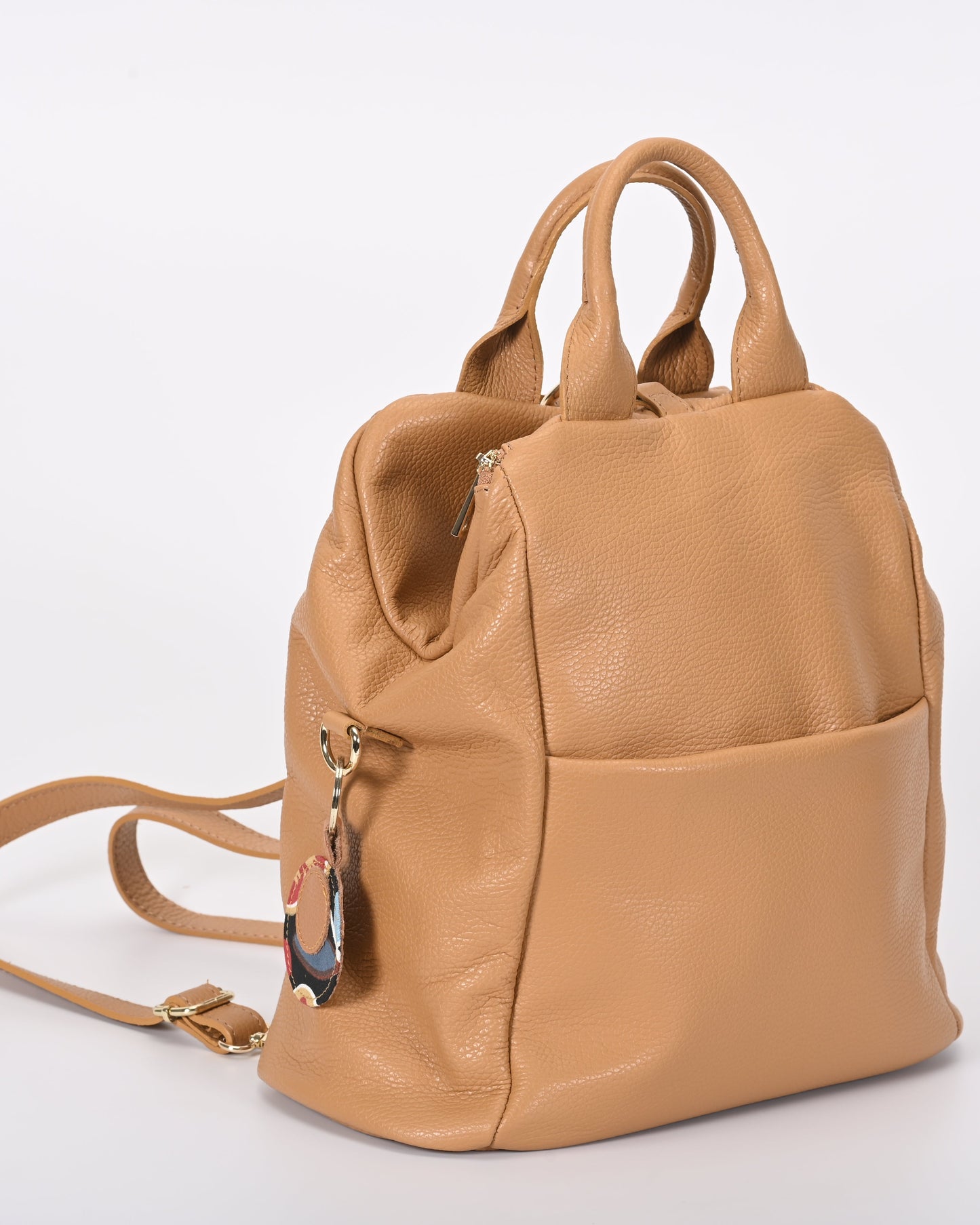 Borsa zaino pelle beige