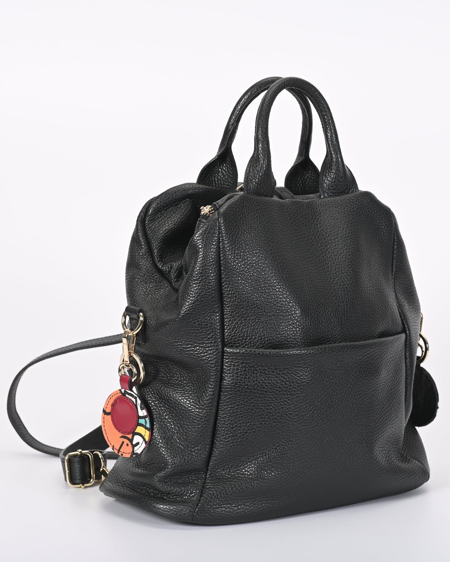 Borsa zaino in pelle nera
