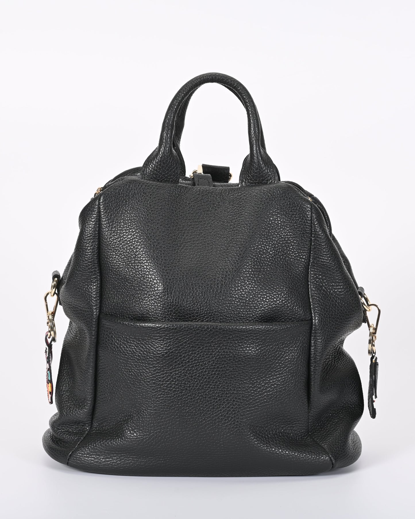 Borsa zaino in pelle nera
