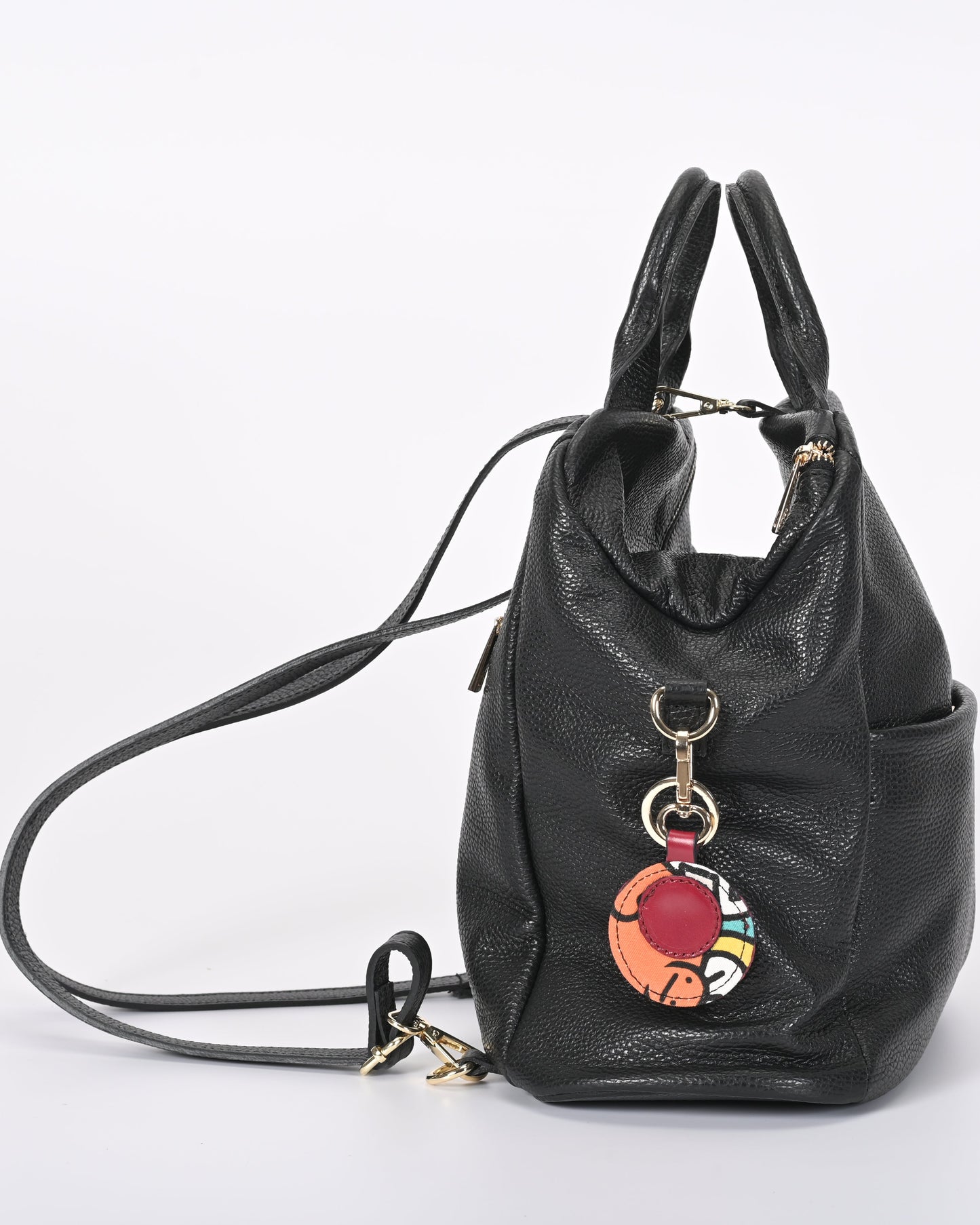 Borsa zaino in pelle nera