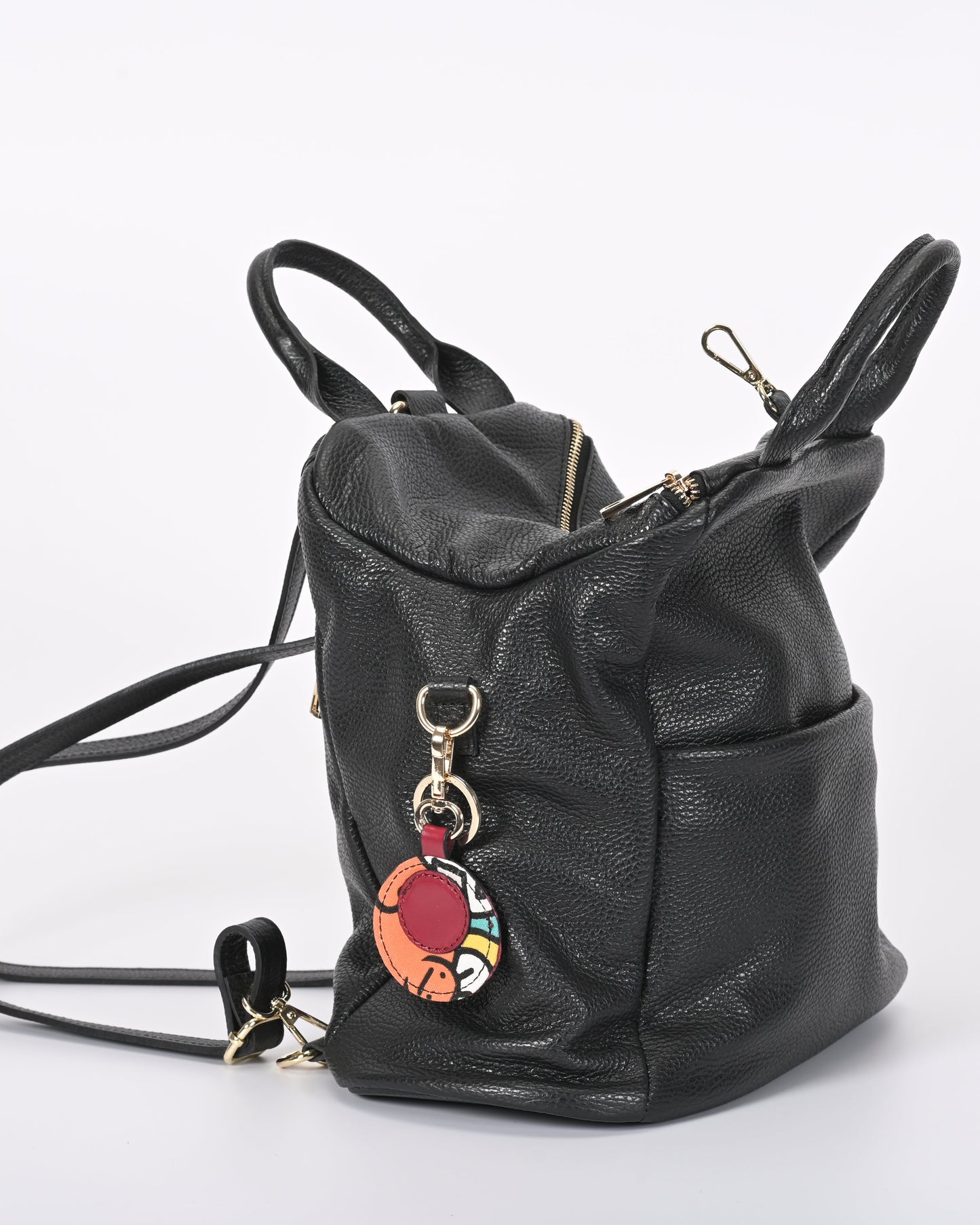 Borsa zaino in pelle nera