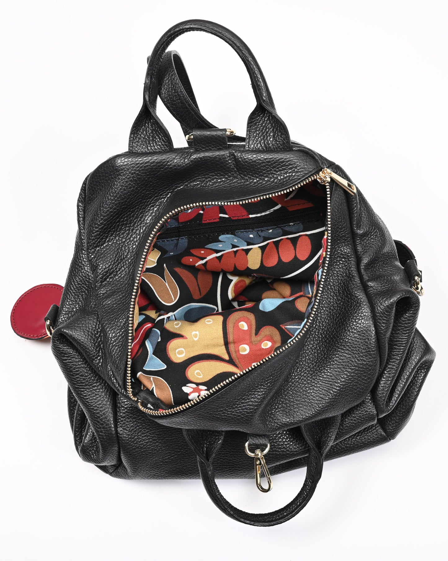 Borsa zaino in pelle nera