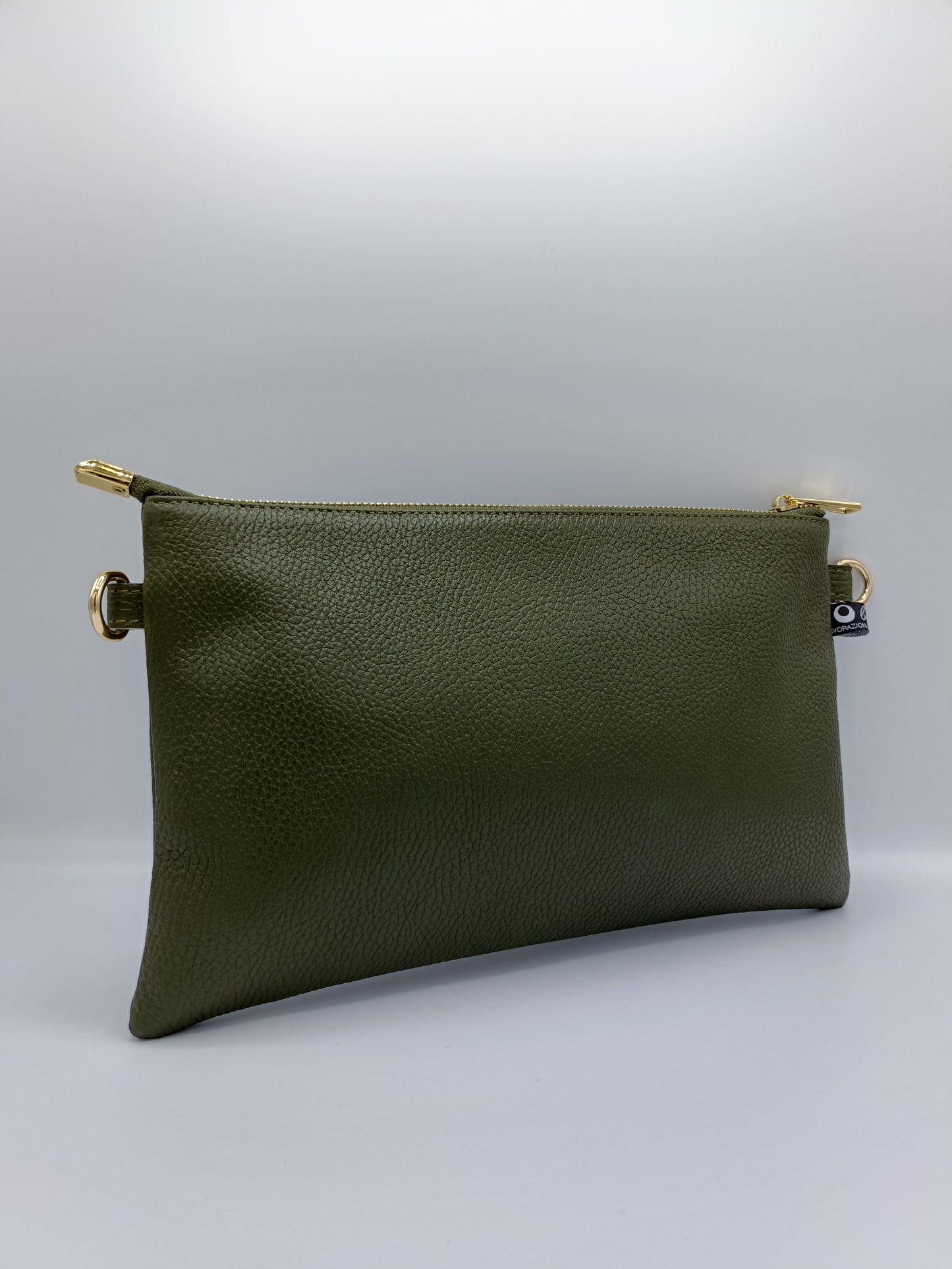 Borsa Mixina in pelle verde militare