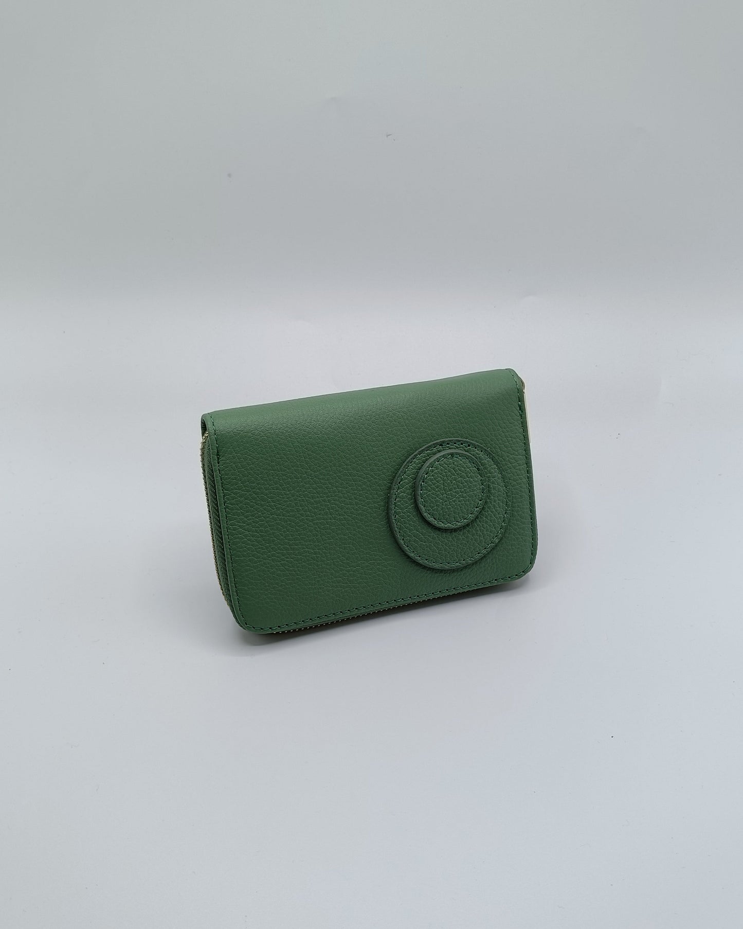 Portafoglio in pelle verde acqua