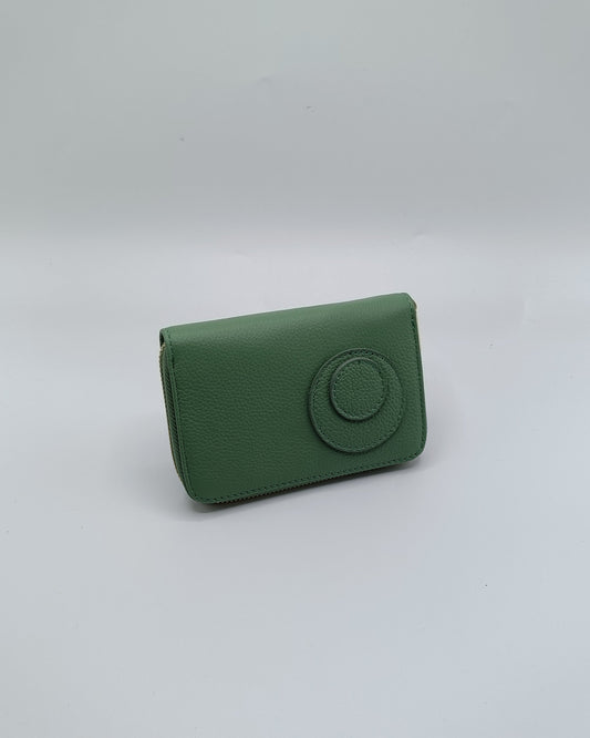 Portafoglio in pelle verde acqua