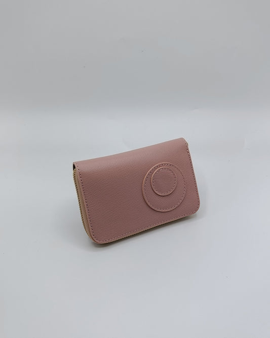 Portafoglio in pelle rosa pallido