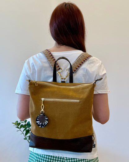 Borsa zaino Canvas arancio