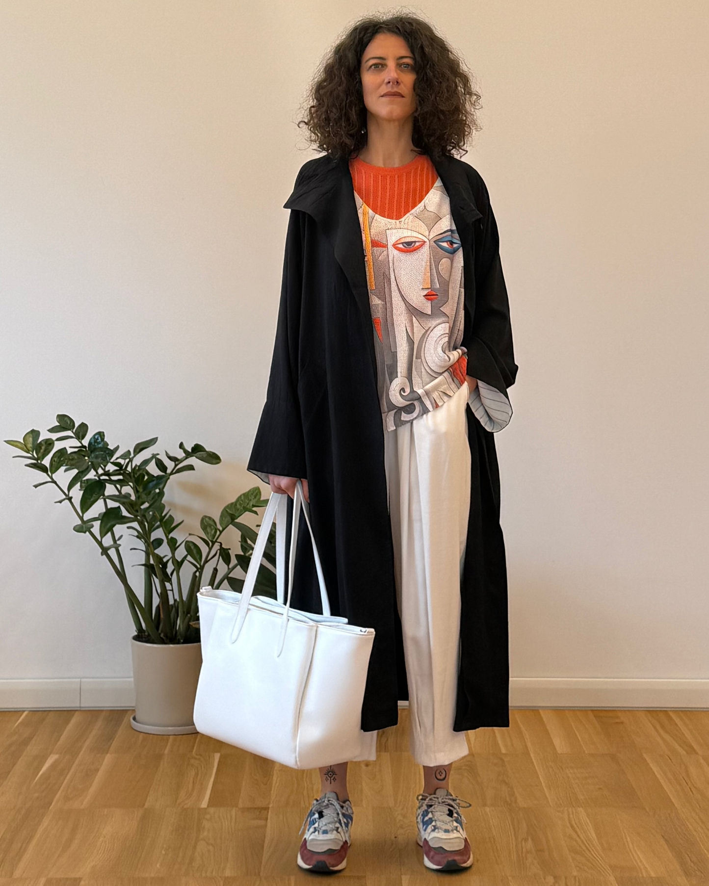 Borsa shopper pelle bianca