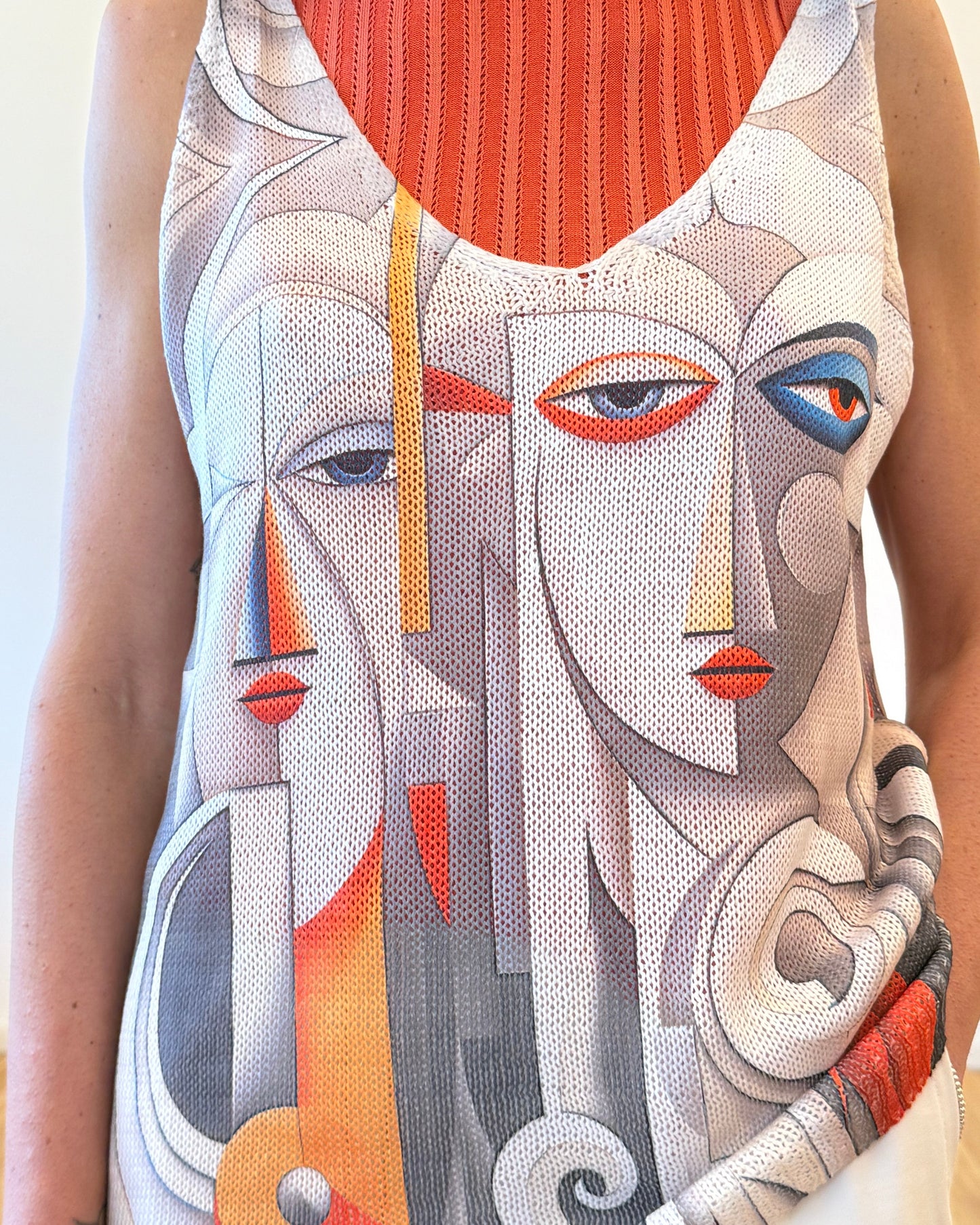 Top in maglia fantasia