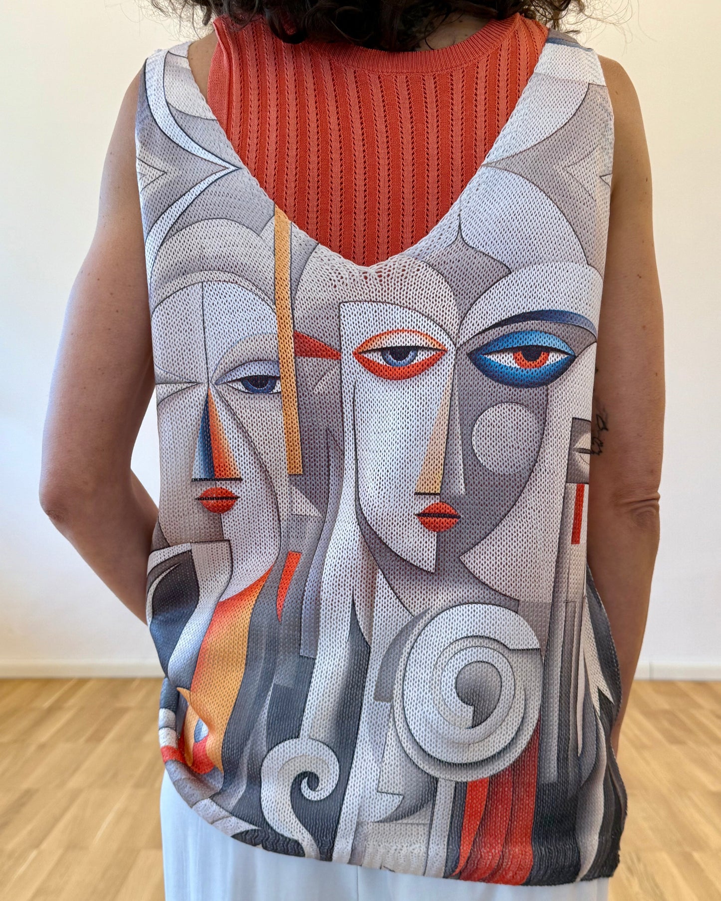 Top in maglia fantasia