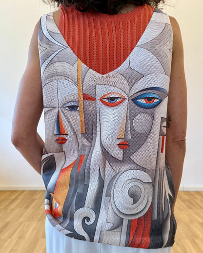 Top in maglia fantasia