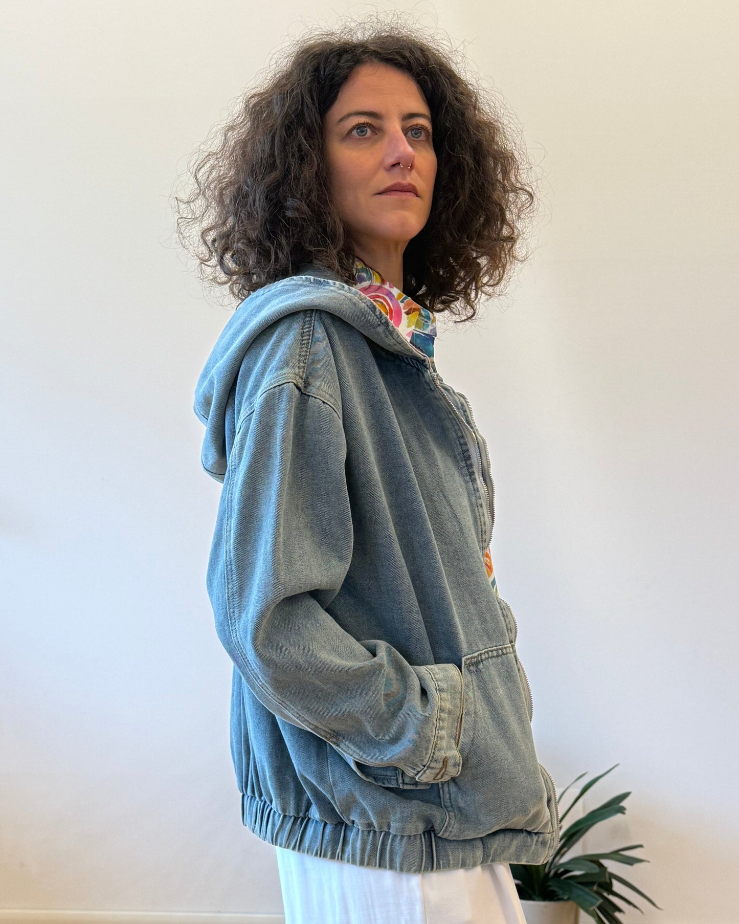 Giubbotto boxy in denim