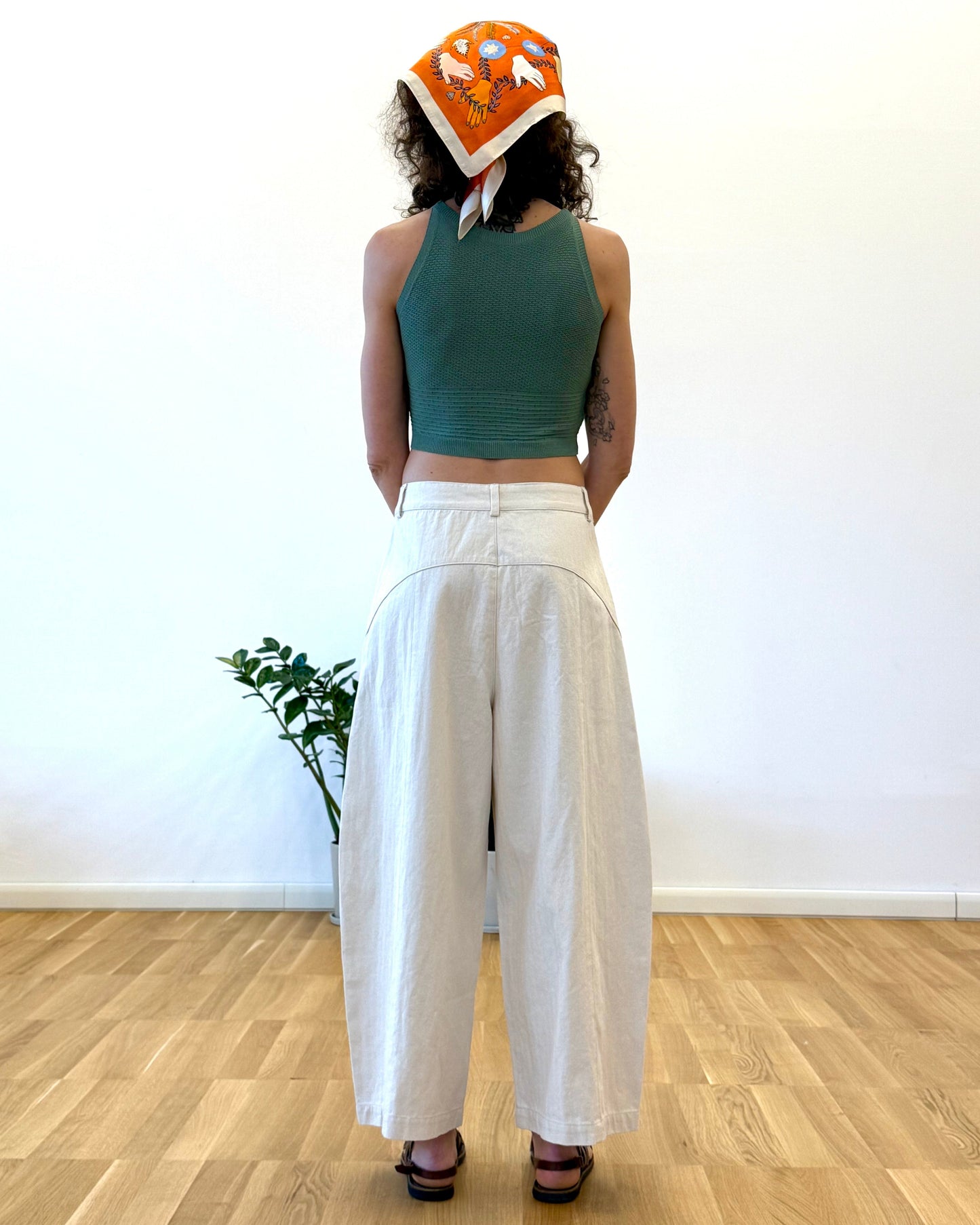 Pantaloni ovetto cotone burro