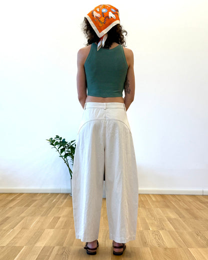 Pantaloni ovetto cotone burro