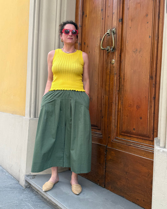 Pantalone ampio verde