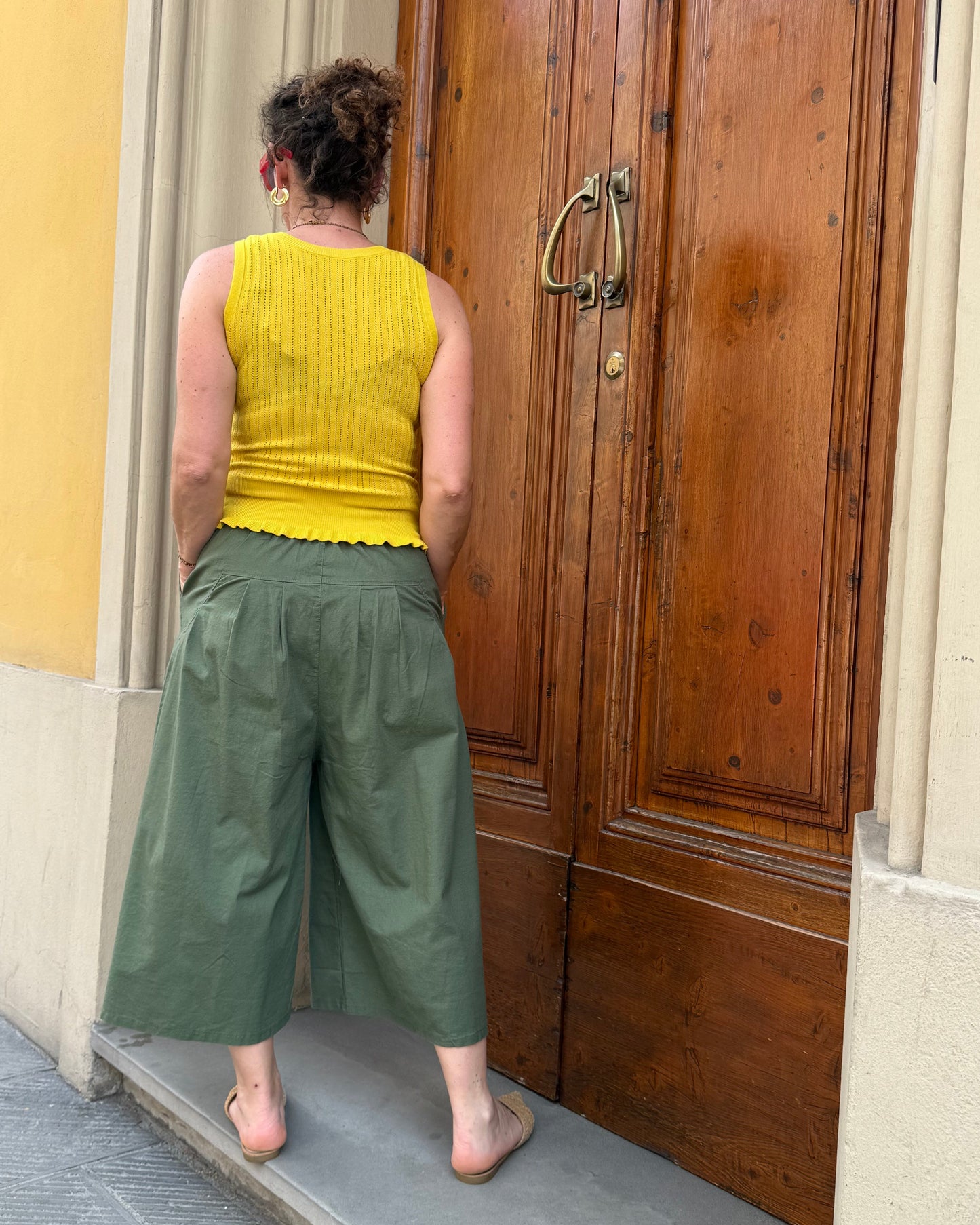 Pantalone ampio verde