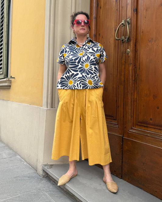 Pantalone ampio senape