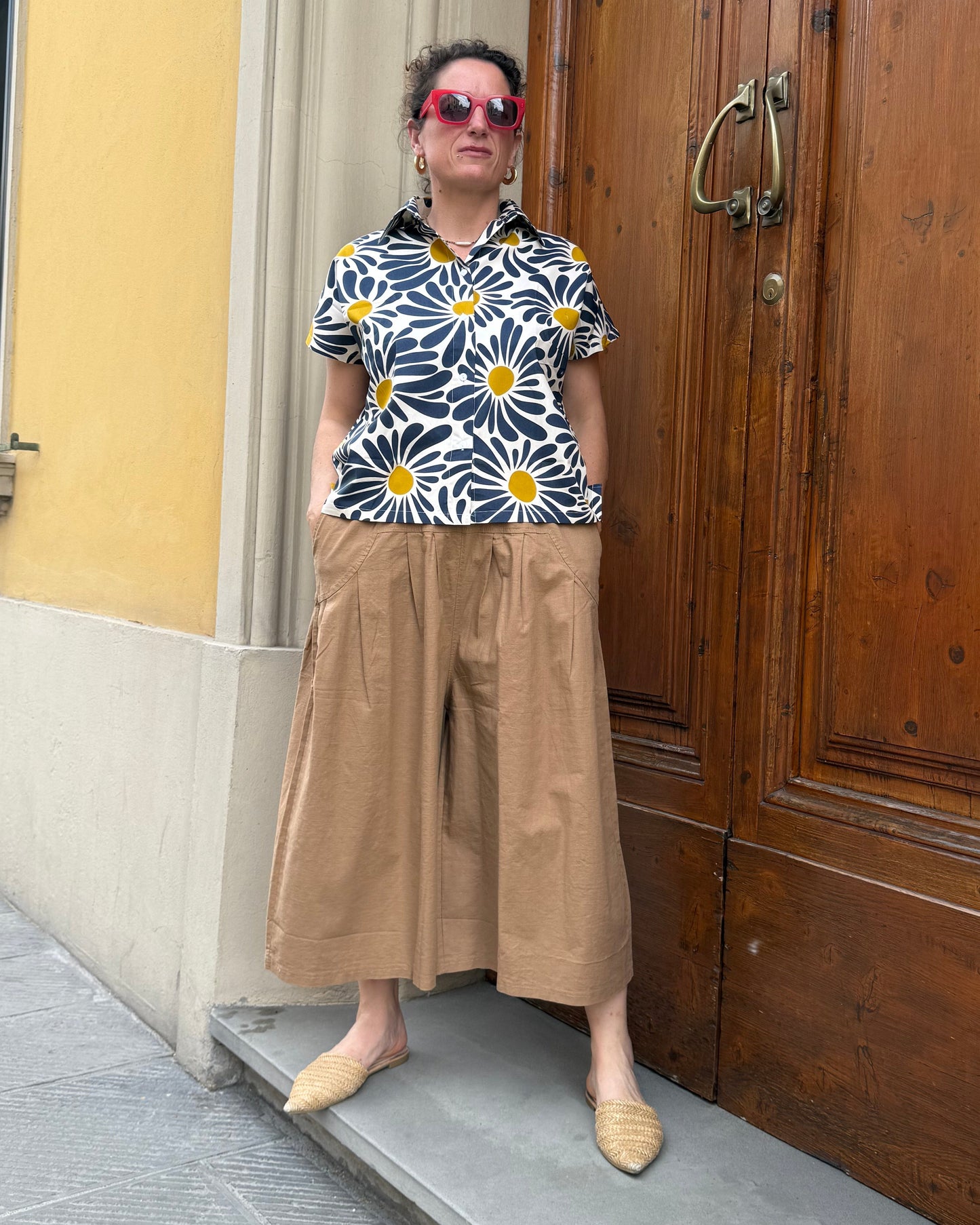 Pantalone ampio cammello
