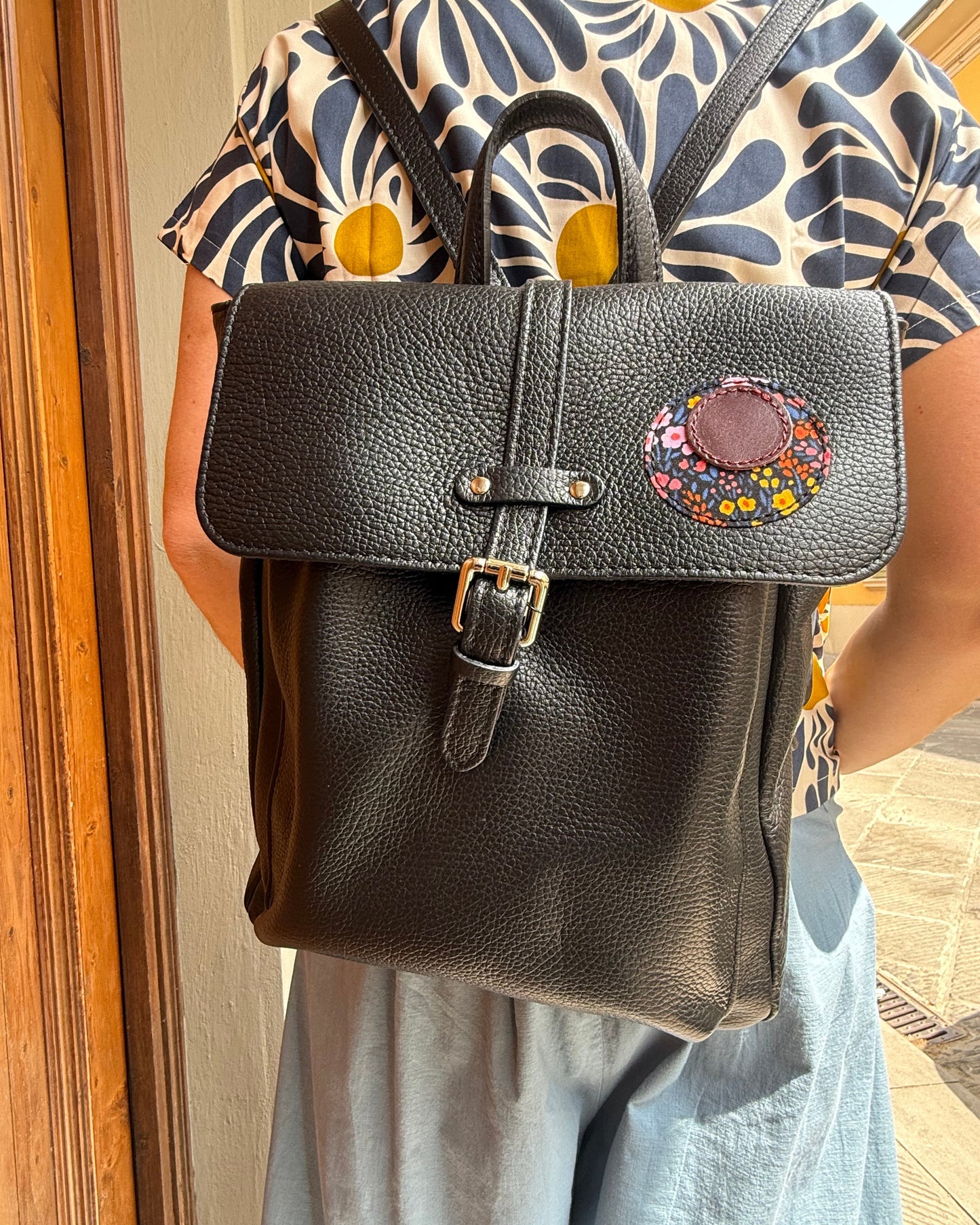 Zaino in pelle nera