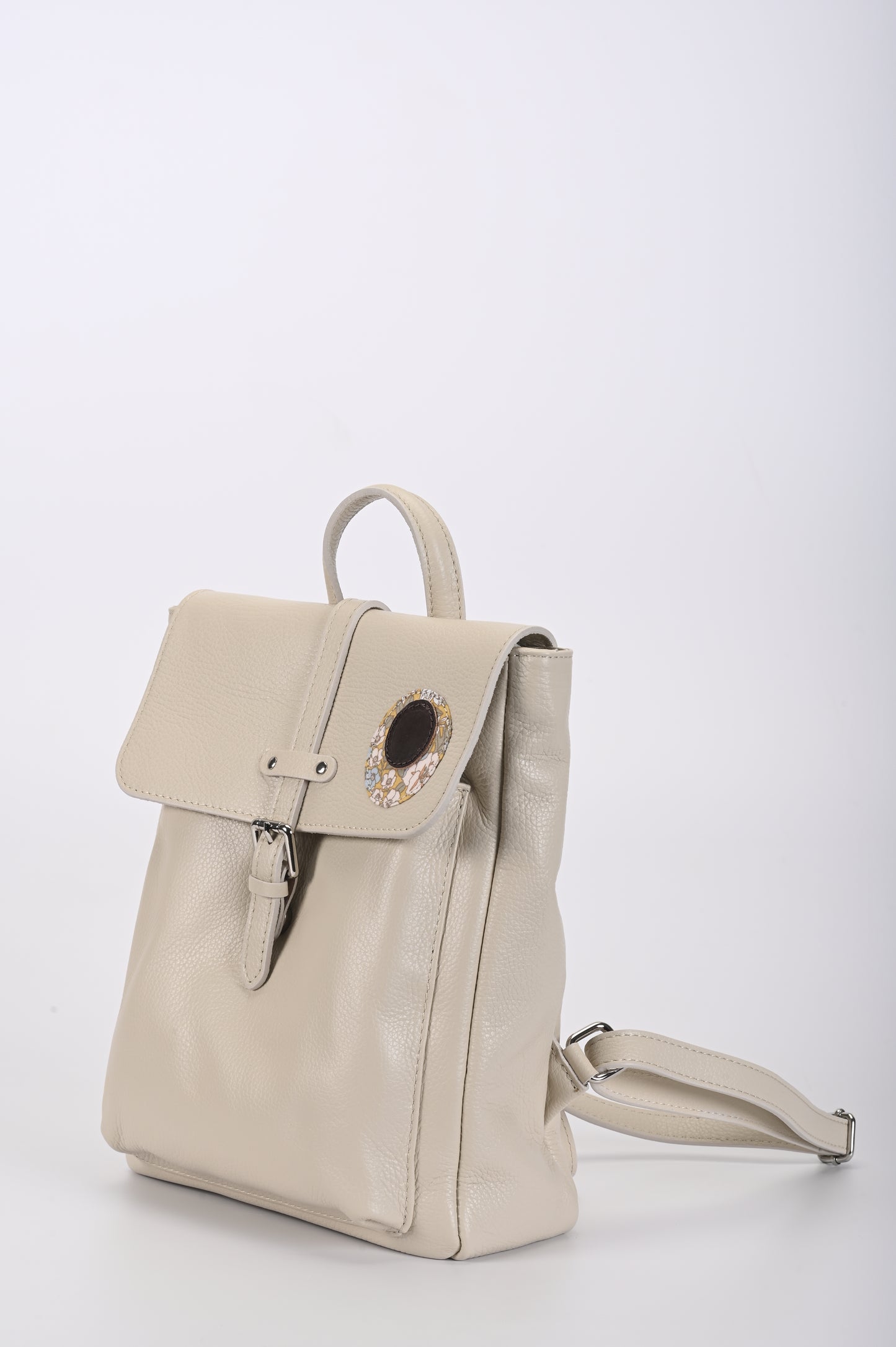 Zaino in pelle bianco latte