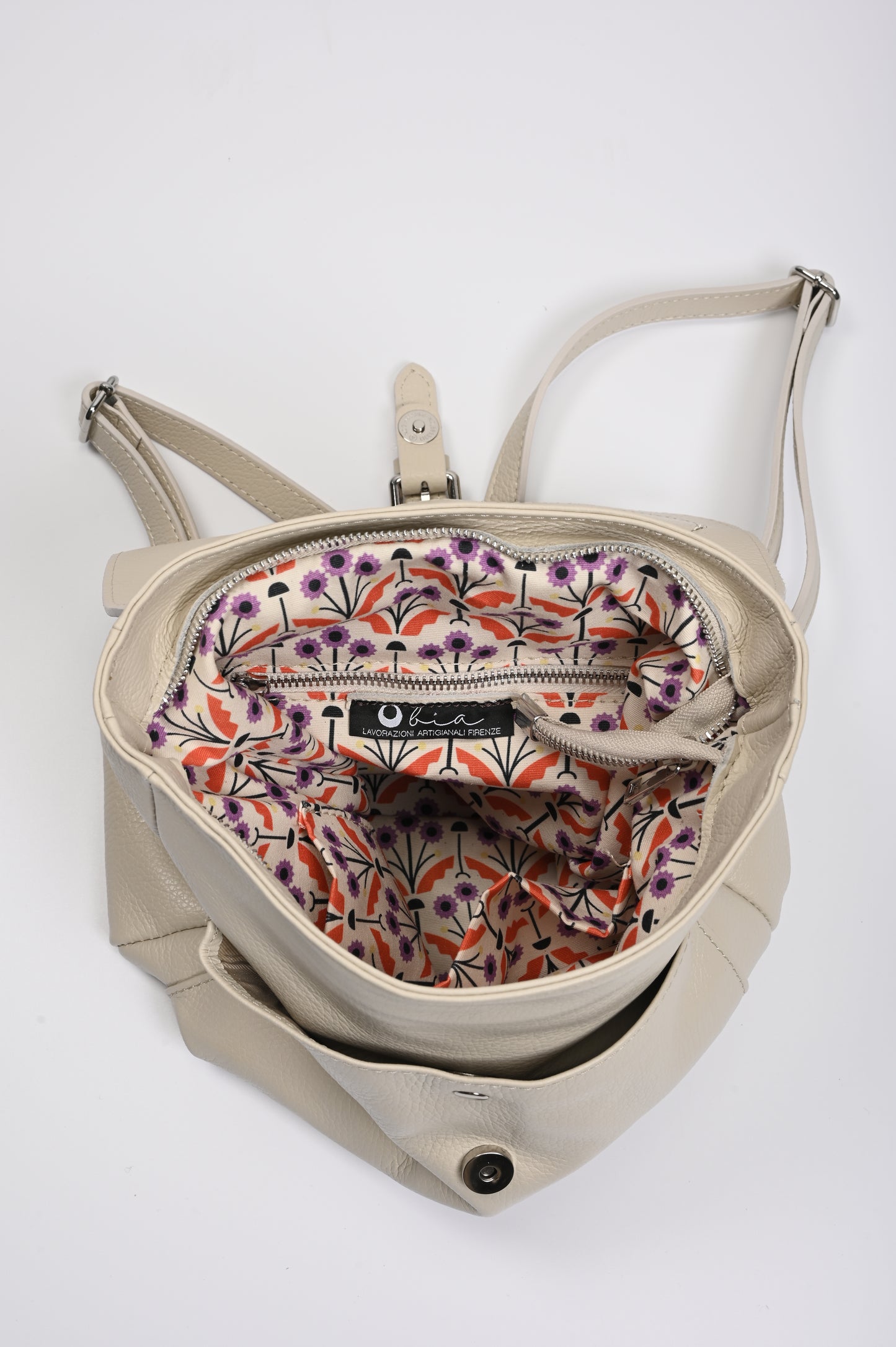 Zaino in pelle bianco latte