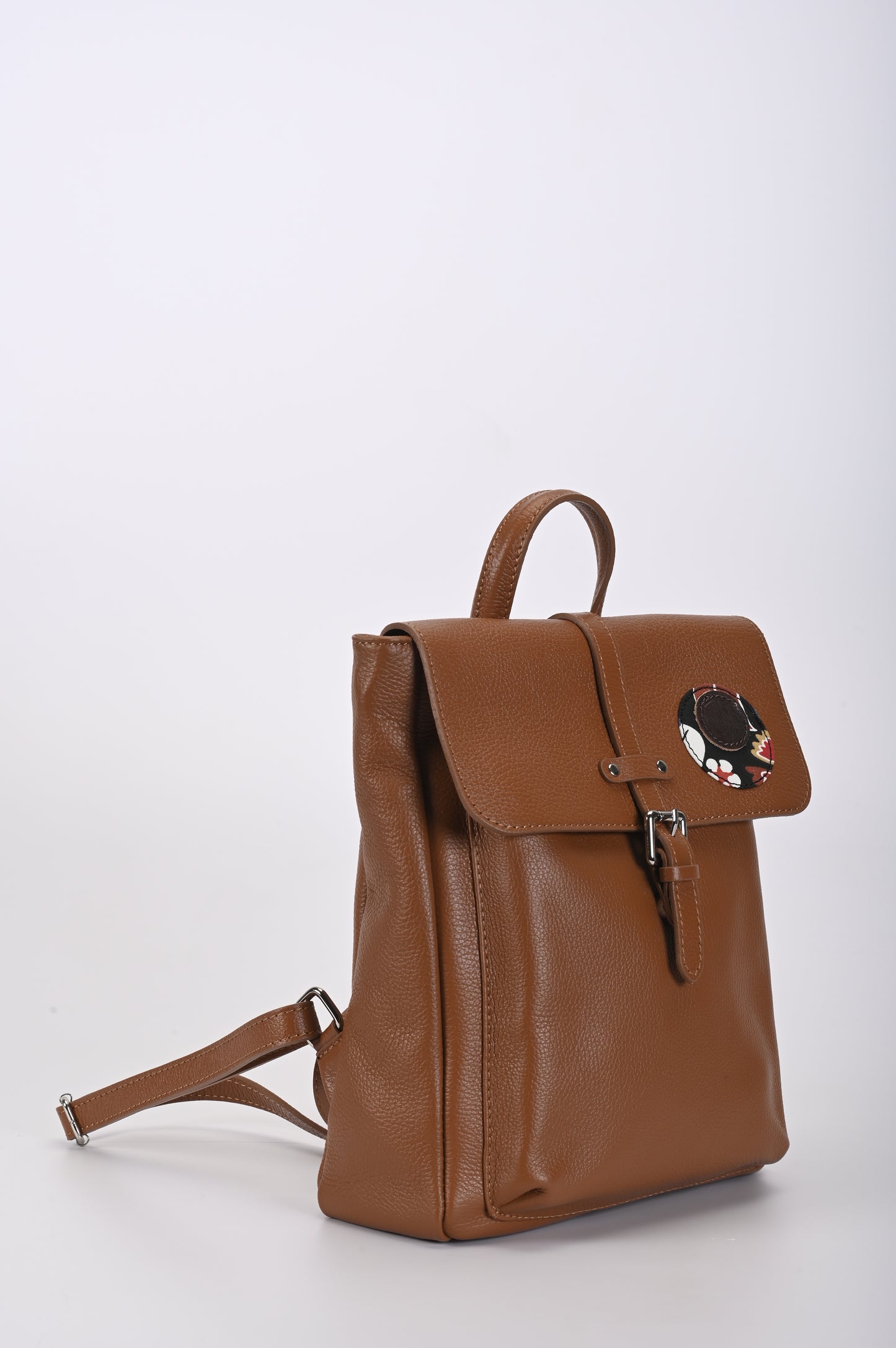 Zaino in pelle color tabacco