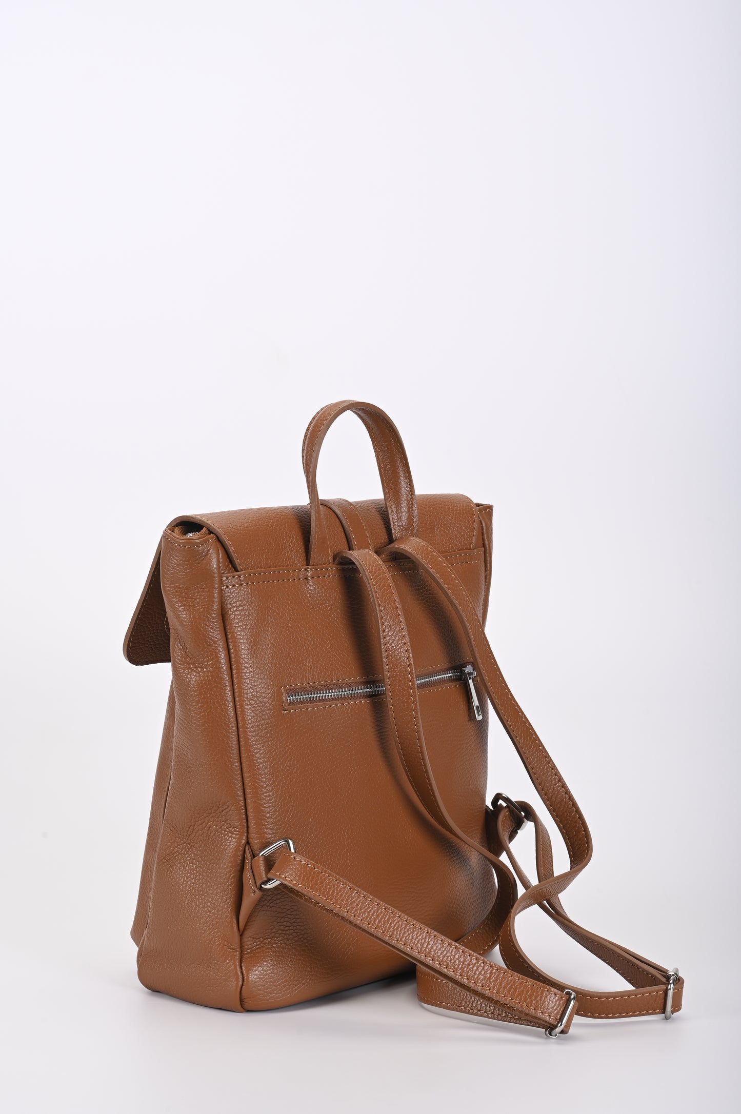 Zaino in pelle color tabacco