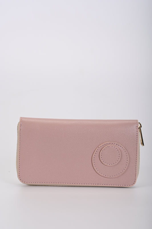Portafoglio pelle rosa pallido