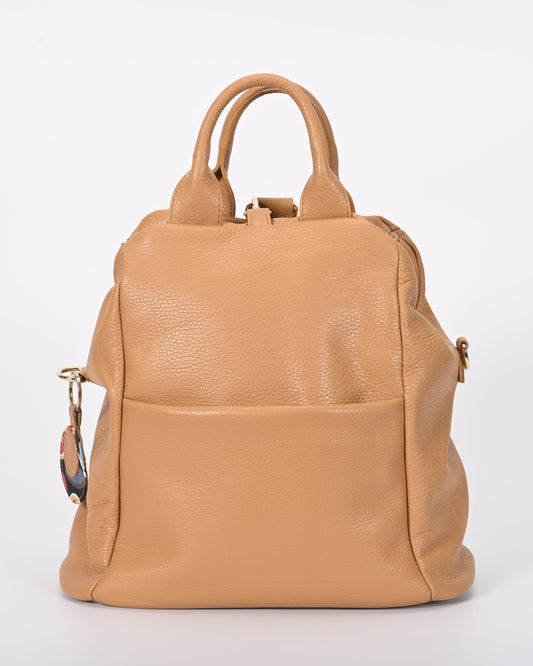 Borsa zaino pelle beige
