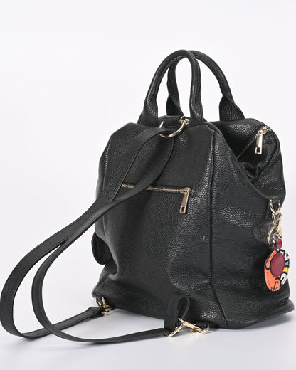 Borsa zaino in pelle nera