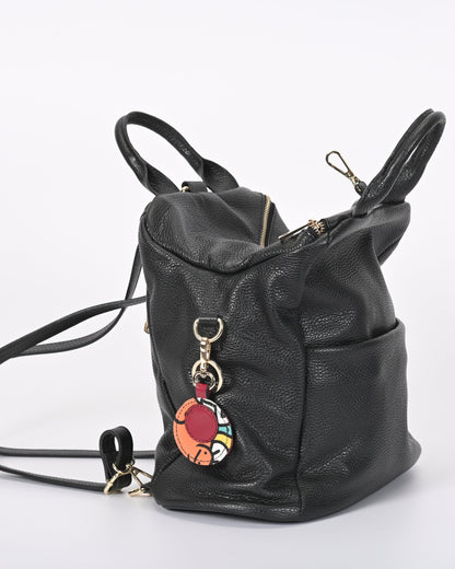 Borsa zaino in pelle nera