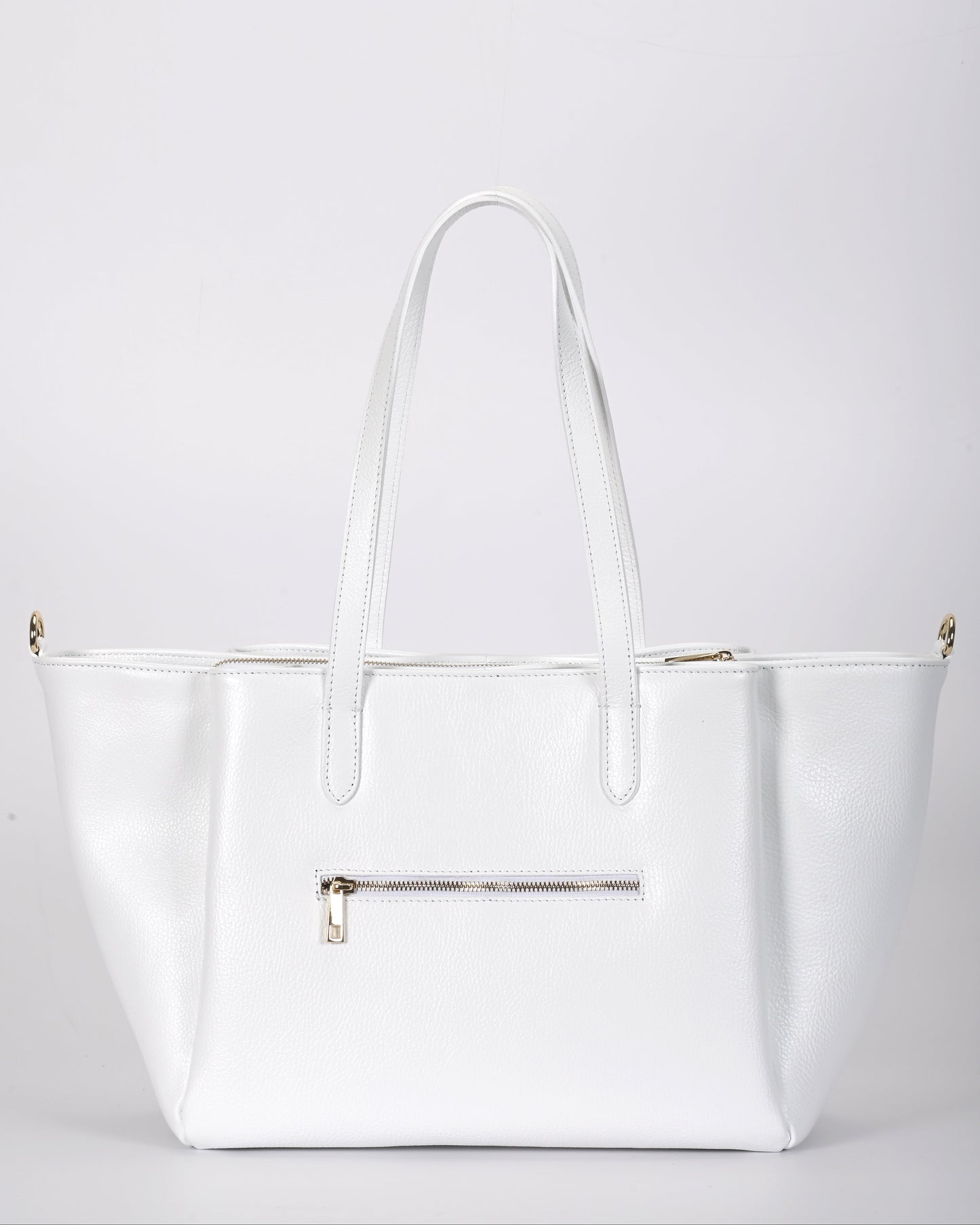 Borsa shopper pelle bianca