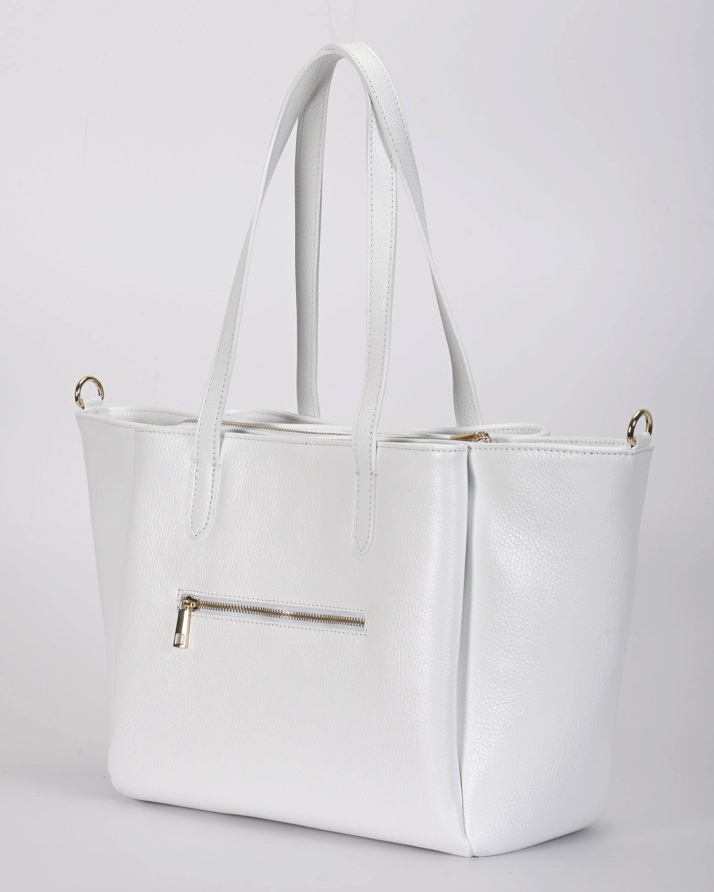 Borsa shopper pelle bianca