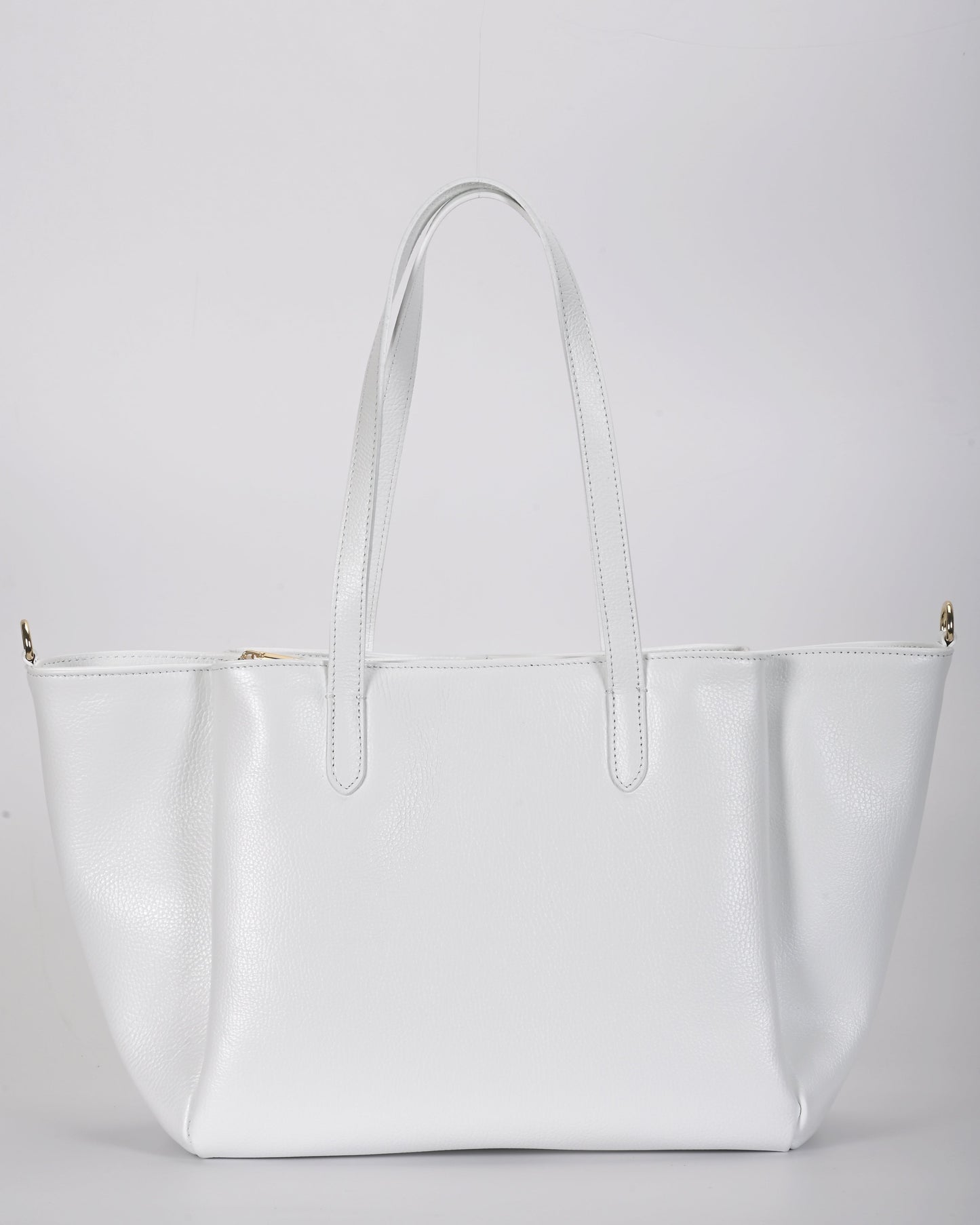 Borsa shopper pelle bianca