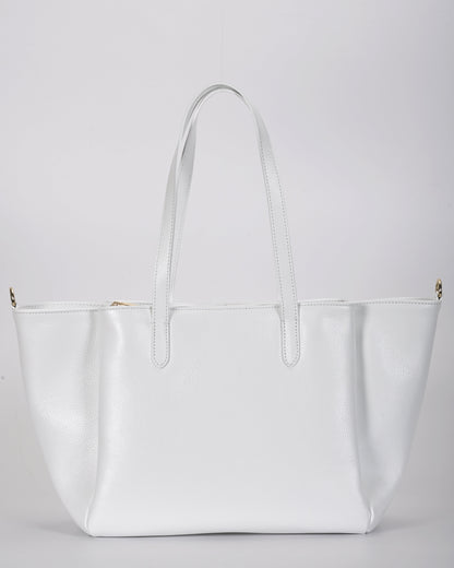 Borsa shopper pelle bianca