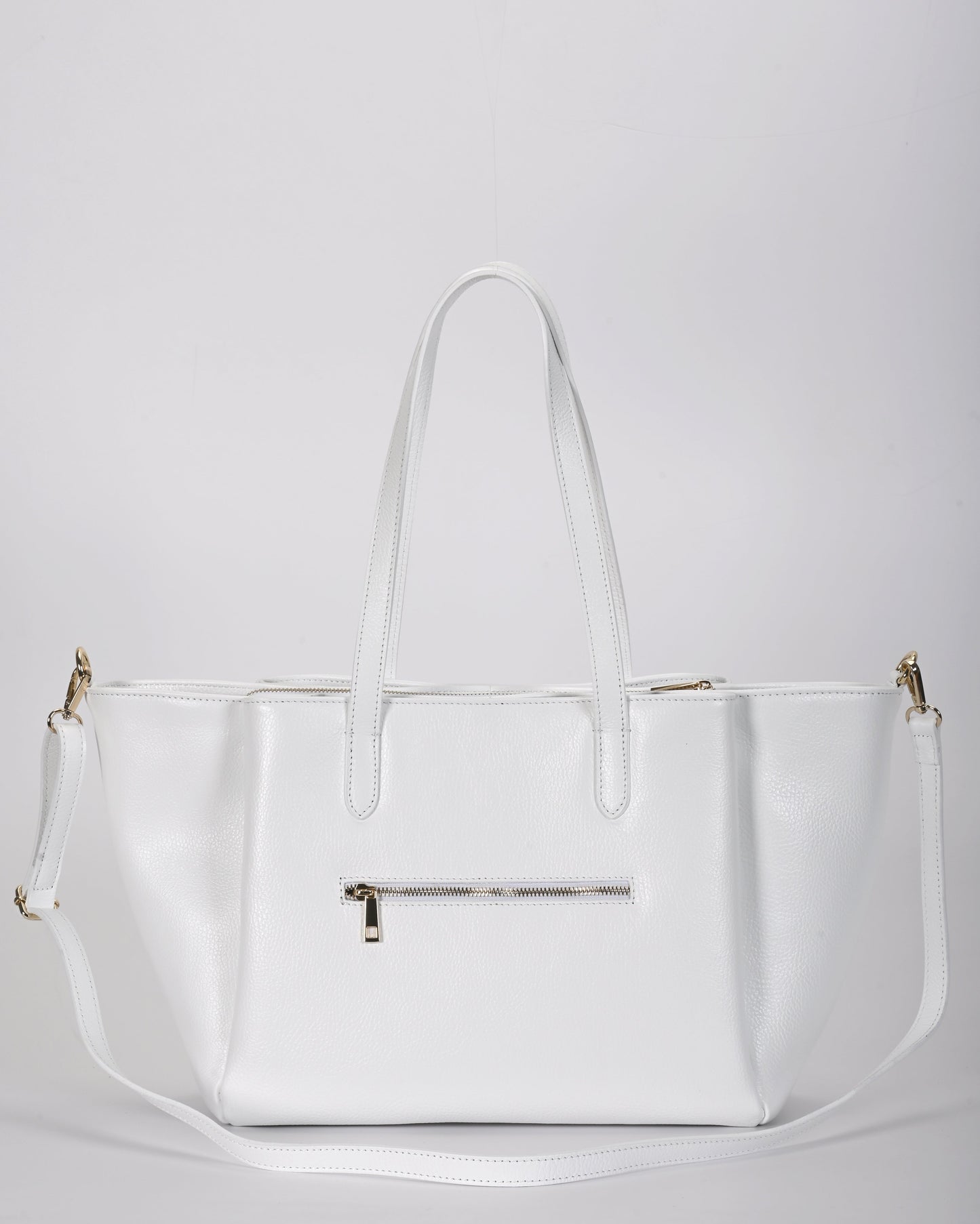 Borsa shopper pelle bianca
