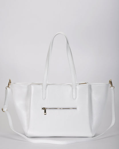 Borsa shopper pelle bianca