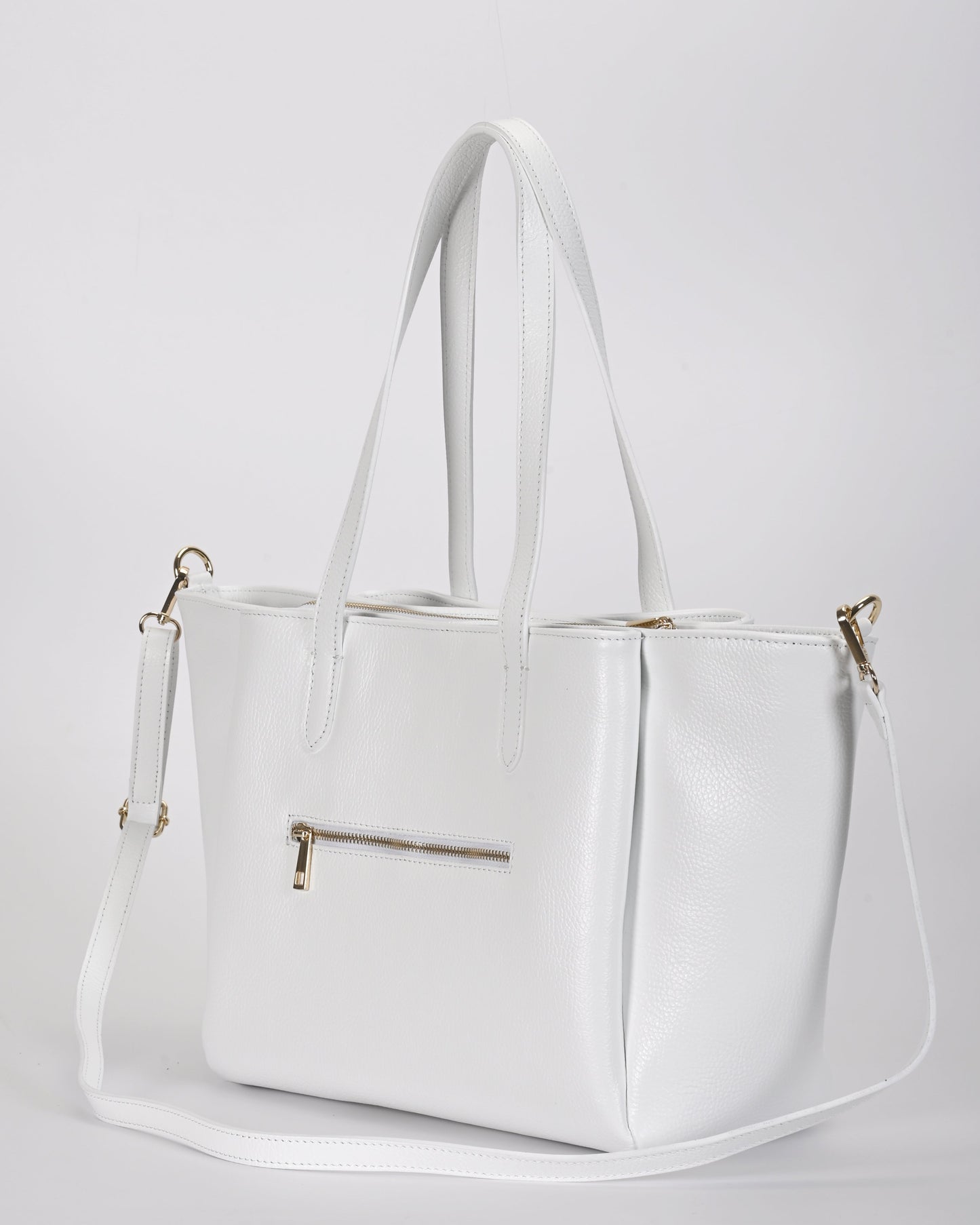 Borsa shopper pelle bianca