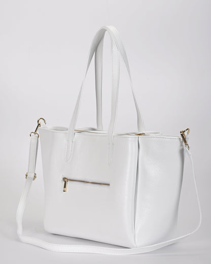 Borsa shopper pelle bianca