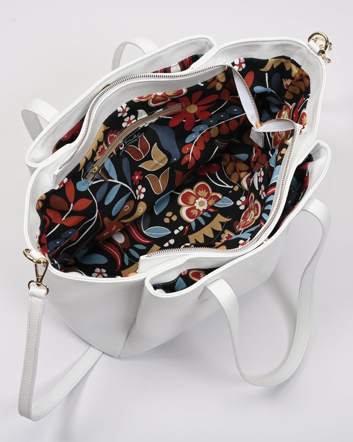 Borsa shopper pelle bianca