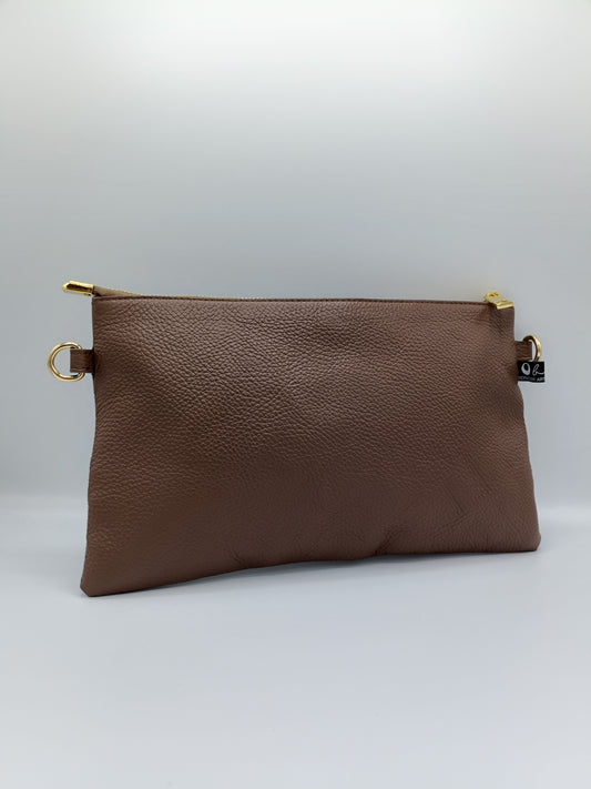 Borsa Mixina in pelle color tortora