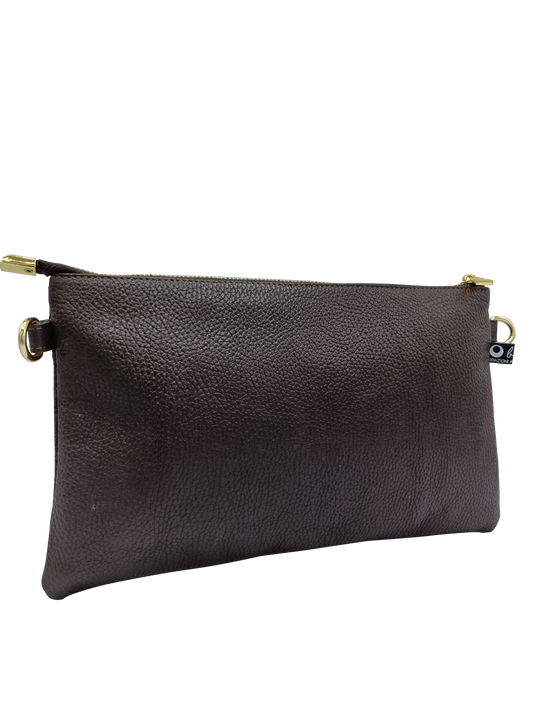 Borsa Mixina in vera pelle testa di moro