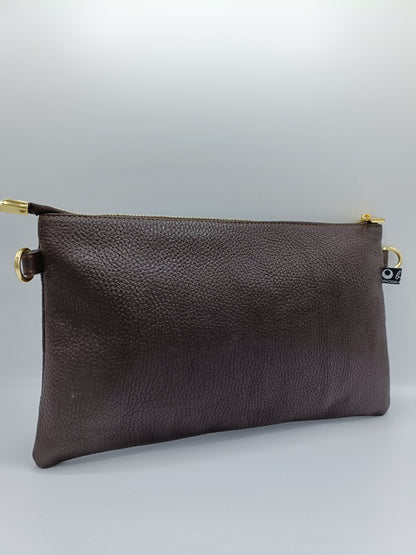Borsa Mixina in vera pelle testa di moro